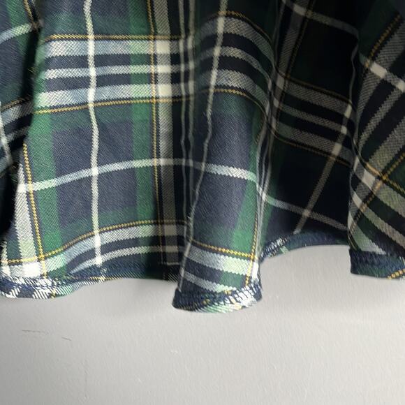 Bongo Blue and Green Plaid Mini Swing Skirt Elastic Waistband Size Medium - Picture 4 of 9